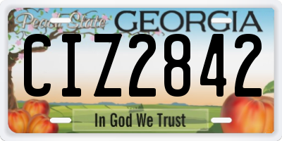 GA license plate CIZ2842