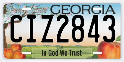 GA license plate CIZ2843