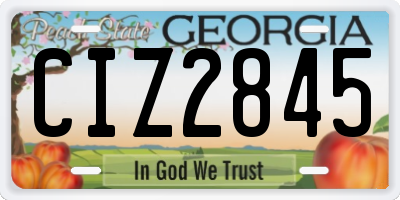 GA license plate CIZ2845