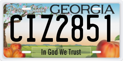 GA license plate CIZ2851