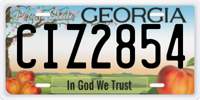 GA license plate CIZ2854