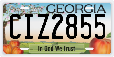 GA license plate CIZ2855