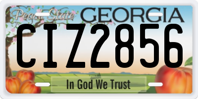 GA license plate CIZ2856