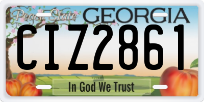 GA license plate CIZ2861