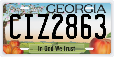 GA license plate CIZ2863