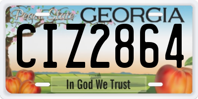 GA license plate CIZ2864