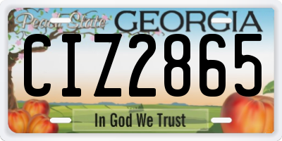 GA license plate CIZ2865
