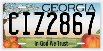 GA license plate CIZ2867