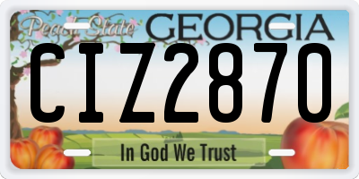 GA license plate CIZ2870