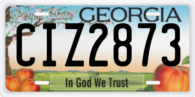 GA license plate CIZ2873