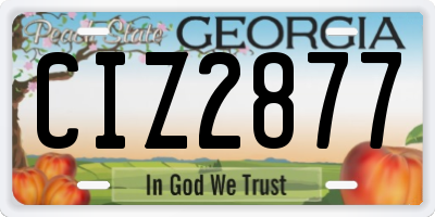 GA license plate CIZ2877