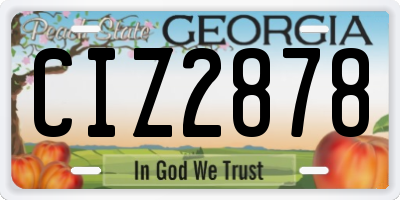 GA license plate CIZ2878