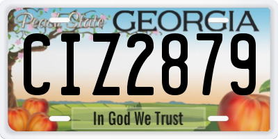 GA license plate CIZ2879
