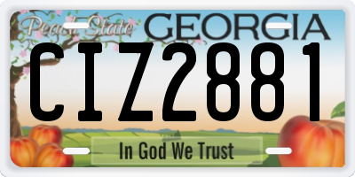 GA license plate CIZ2881