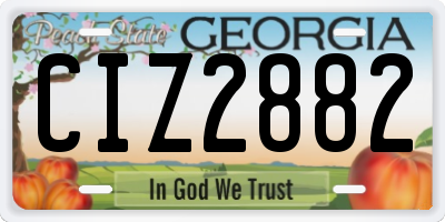 GA license plate CIZ2882