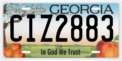 GA license plate CIZ2883