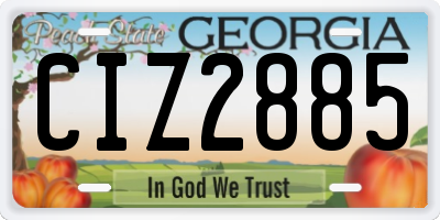 GA license plate CIZ2885