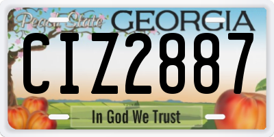 GA license plate CIZ2887