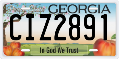 GA license plate CIZ2891