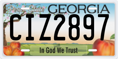 GA license plate CIZ2897