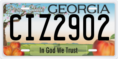 GA license plate CIZ2902