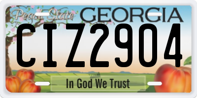 GA license plate CIZ2904
