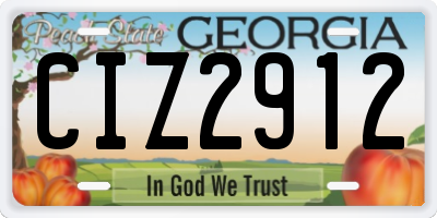 GA license plate CIZ2912