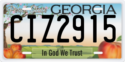 GA license plate CIZ2915