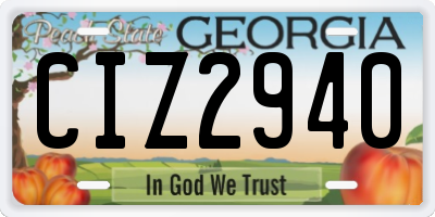 GA license plate CIZ2940