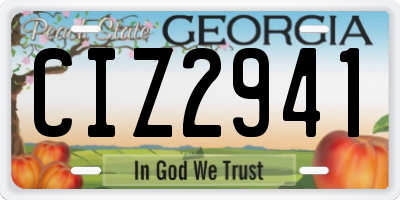 GA license plate CIZ2941