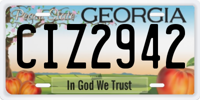 GA license plate CIZ2942