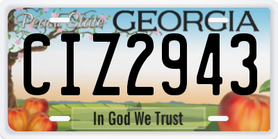 GA license plate CIZ2943