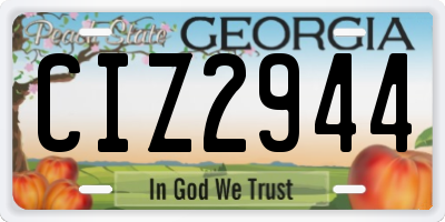 GA license plate CIZ2944