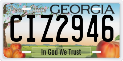 GA license plate CIZ2946