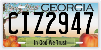 GA license plate CIZ2947
