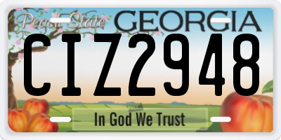 GA license plate CIZ2948