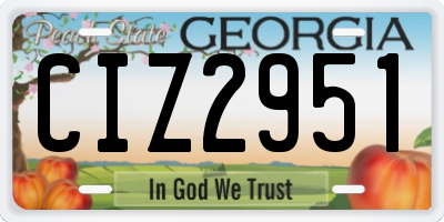 GA license plate CIZ2951