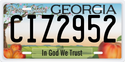GA license plate CIZ2952