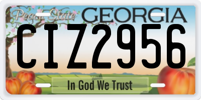 GA license plate CIZ2956
