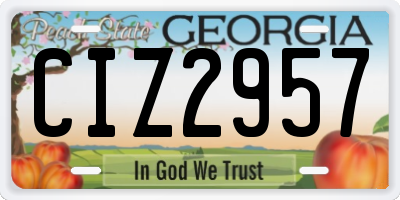 GA license plate CIZ2957