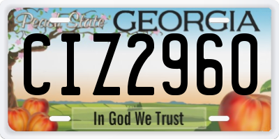 GA license plate CIZ2960