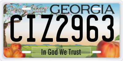 GA license plate CIZ2963