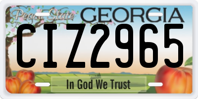 GA license plate CIZ2965