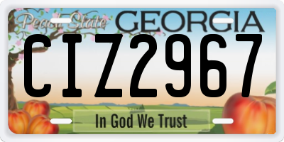 GA license plate CIZ2967