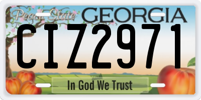 GA license plate CIZ2971