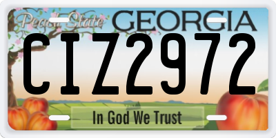 GA license plate CIZ2972