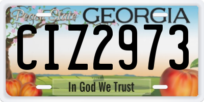 GA license plate CIZ2973