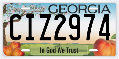 GA license plate CIZ2974