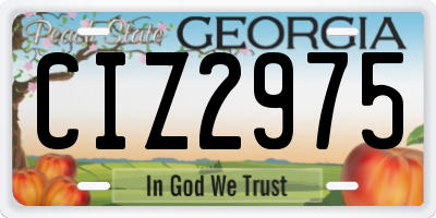 GA license plate CIZ2975