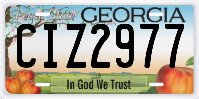 GA license plate CIZ2977